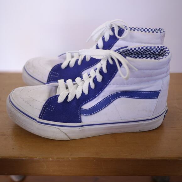 Vans “Off the Wall” White Blue High Tops Sneakers Mens 5 Womens 6.5 37 Unisex main image 9